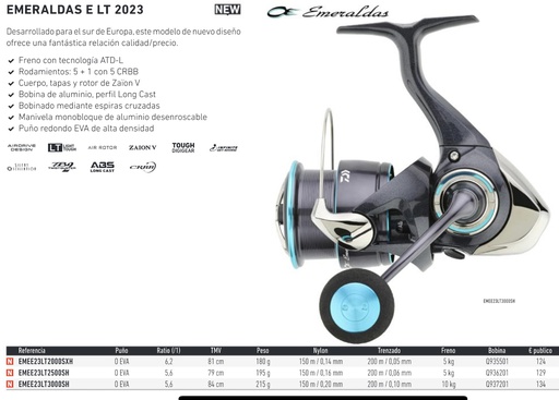 CARRETE DAIWA EMERALDAS E 23LT